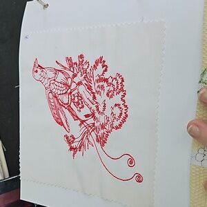 Handmade machine embroidery bird patch